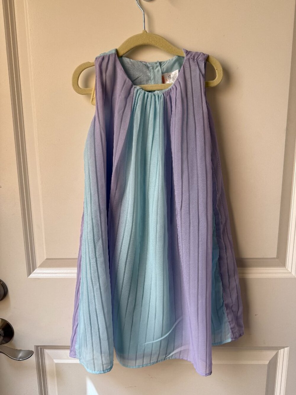 Gymboree Pastel Pleated Chiffon Dress Lavender Aqua Size 5T